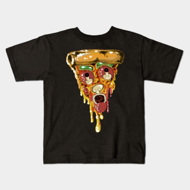 Monster Pizza Kids T-Shirt by Markyartshop